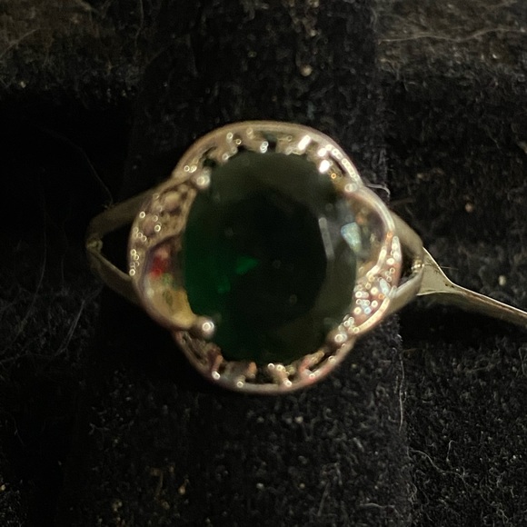 Sterling Silver .925 Teal Blue CZ Ring Size 6 - Picture 5 of 7